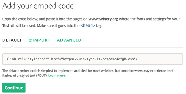 Typekit screenshot